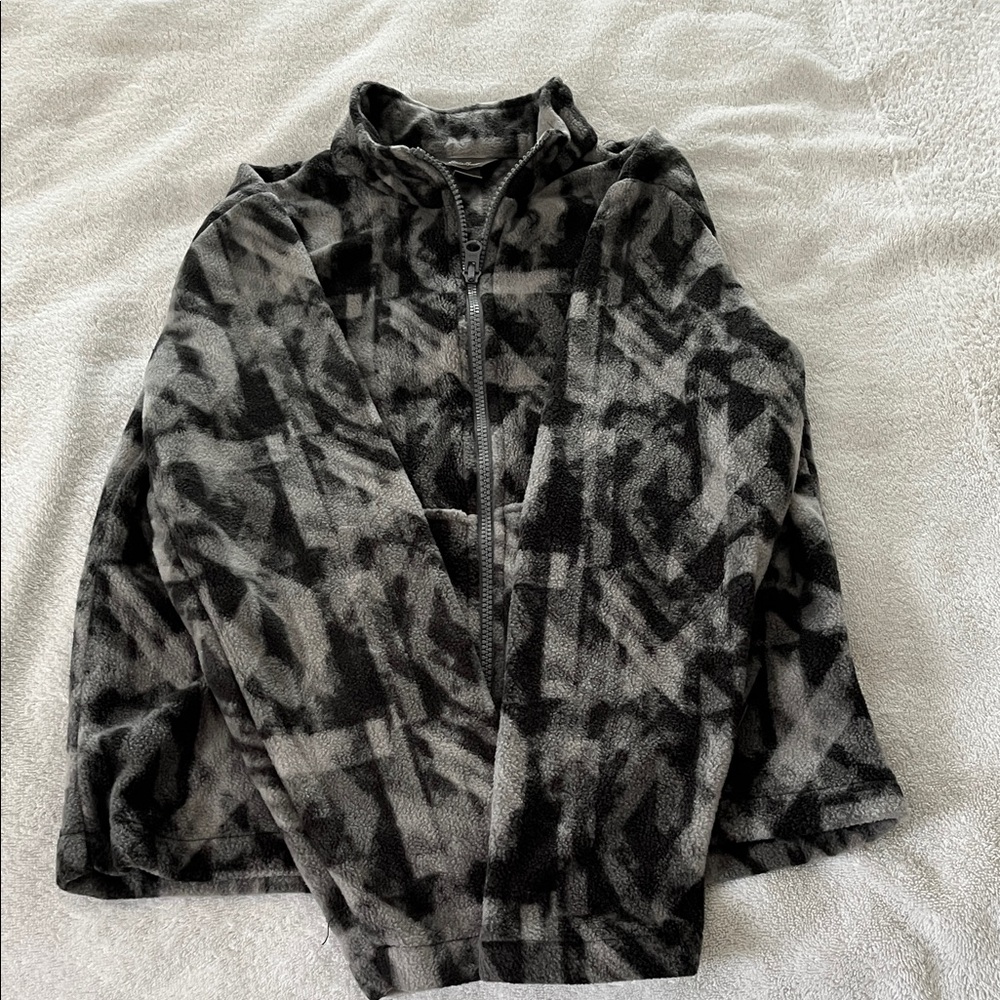 Eddie Bauer Black and Gray Fleece Jacket